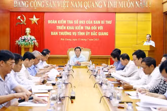 Đoàn kiểm tra của Trung ương làm việc tại Bắc Giang.