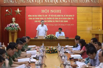 Đại tướng Tô Lâm phát biểu tại buổi làm việc.