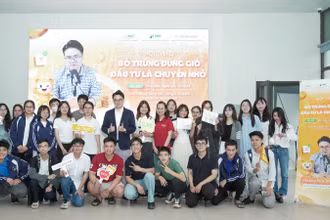 Hội thảo kiến thức tài chính “Bỏ trứng đúng giỏ – Đầu tư là chuyện nhỏ” thu hút đông đảo sự tham gia của các bạn sinh viên. (Ảnh: BTC)