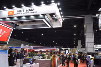 Gian hàng của Viettel tại triển lãm.