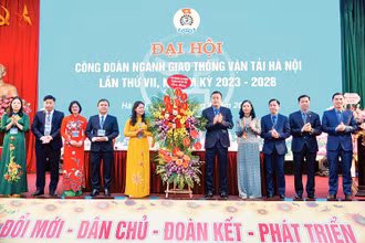 Đại hội Công đoàn ngành giao thông vận tải Hà Nội khóa 7, nhiệm kỳ 2023-2028. (Ảnh MAI QUÝ)