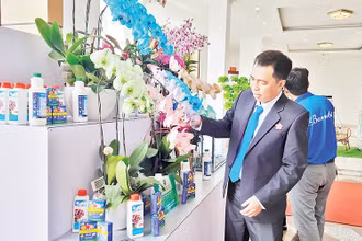 Các sản phẩm của Bambi Hana trưng bày tại buổi tuyên dương gương nông dân và sản phẩm nông nghiệp tiêu biểu năm 2023. 