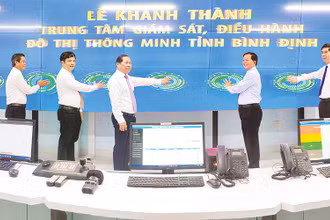 Lễ khánh thành Trung tâm Giám sát - Điều hành đô thị thông minh tỉnh Bình Định.