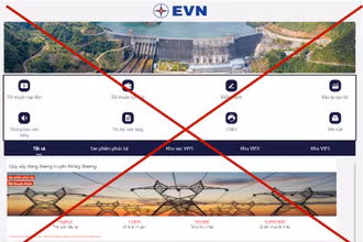 Tiếp tục xuất hiện trang web giả mạo thương hiệu EVN