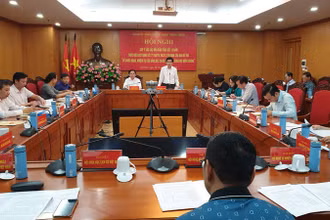 Quang cảnh hội nghị tại điểm cầu chính Đảng ủy Khối các cơ quan Trung ương.
