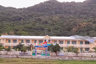 Dông lốc làm tốc mái tôn tại Trường Tiểu học-Trung học cơ sở Quang Trung.