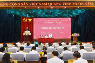 Hội nghị lần thứ 15 Ban Chấp hành Đảng bộ tỉnh Bà Rịa-Vũng Tàu.