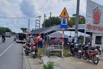Hiện trường xảy ra vụ án mạng.
