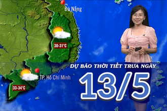 [Video] Dự báo thời tiết trưa ngày 13/5/2025: Trời chuyển nắng, mưa dông về chiều tối