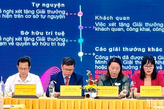 Tại buổi phát động Giải thưởng Sáng tạo nữ Cố đô Huế lần thứ I, năm 2024.