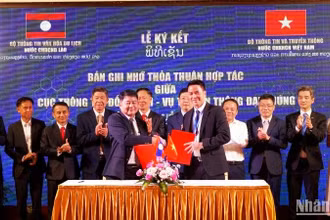 Tại lễ ký kết Biên bản ghi nhớ thỏa thuận hợp tác đẩy mạnh công tác thông tin truyền thông đối ngoại giữa hai nước Việt Nam-Lào.