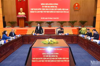 Chủ tịch nước Lương Cường làm việc với Viện Kiểm sát nhân dân tối cao.