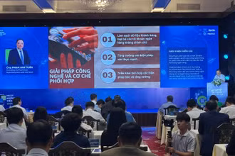 Quang cảnh Hội thảo “Nâng cao bảo mật, an toàn giao dịch không tiền mặt”. (Ảnh: ANH TUẤN)