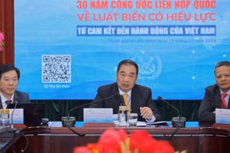 Các đại biểu tại Hội thảo khoa học “30 năm Công ước Liên hợp quốc về Luật Biển có hiệu lực: Từ cam kết đến hành động của Việt Nam”.
