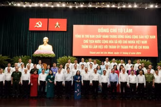 Tổng Bí thư, Chủ tịch nước Tô Lâm thăm, làm việc với Thành ủy Thành phố Hồ Chí Minh ngày 17/8/2024. (Ảnh: THẾ ANH)