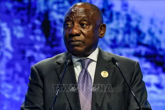 Tổng thống Nam Phi Cyril Ramaphosa tham dự một hội nghị ở Sharm el-Sheikh, Ai Cập, ngày 8/11/2022. (Ảnh tư liệu: AFP/TTXVN)