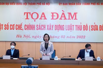 Tọa đàm "Một số cơ chế, chính sách xây dựng Luật Thủ đô (sửa đổi)". (Ảnh: Linh Nguyễn)