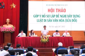Đoàn Chủ tịch do Thứ trưởng Văn hóa, Thể thao và Du lịch Hoàng Đạo Cương chủ trì, điều hành Hội thảo.