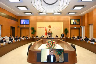 Quang cảnh phiên họp Ủy ban Thường vụ Quốc hội chiều 15/12. (Ảnh: DUY LINH) 