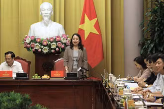Phó Chủ tịch nước Võ Thị Ánh Xuân phát biểu tại buổi họp.