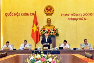 Phiên họp thứ 13 Ủy ban Thường vụ Quốc hội. (Ảnh Duy Linh)