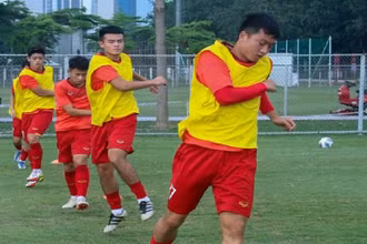 Các cầu thủ U19 tại buổi tập chiều 12/7. (Nguồn: VFF)