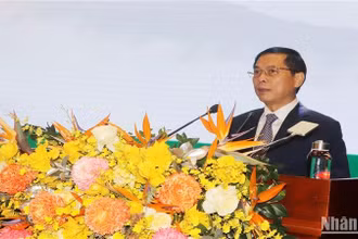 Phó Thủ tướng, Bộ trưởng Ngoại giao Bùi Thanh Sơn phát biểu ý kiến tại lễ khai mạc hội nghị.