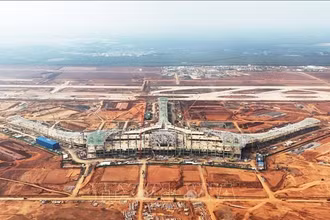 Đại công trường sân bay Long Thành thi công xuyên Tết. 