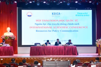 Quang cảnh Hội thảo khoa học quốc tế “Nguồn lực cho truyền thông chính sách”.