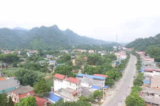 Một góc thị trấn Đồng Tâm, huyện lỵ của Chợ Mới. (Ảnh: NGỌC TÚ)