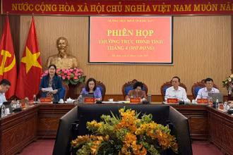 Các đại biểu thảo luận các nội dung tại phiên họp mở rộng. (Ảnh: TUẤN SƠN)