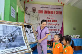Không gian văn hóa Hồ Chí Minh tại Trường mầm non Thạnh An, xã Thạnh An, huyện Cần Giờ, Thành phố Hồ Chí Minh.