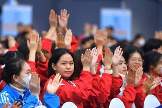 Các bạn trẻ tham gia Ngày hội Học sinh, sinh viên toàn quốc năm 2025. 