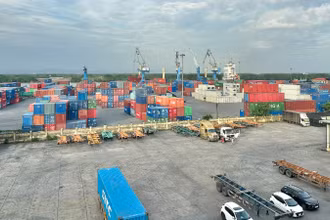 Hoạt động cảng biển Hải Phòng diễn ra sôi nổi, nhộn nhịp.