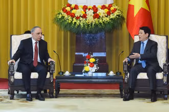 Chủ tịch nước Lương Cường tiếp Viện trưởng Viện Kiểm sát Tối cao Azerbaijan Kamran Bayram Aliyev.