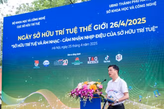 Ông Lưu Hoàng Long, Cục trưởng Cục Sở hữu trí tuệ (Bộ Khoa học và Công nghệ) phát biểu tại sự kiện. (Ảnh: BÍCH LIÊN)