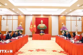 Tối 30/4/2025, tại Trụ sở Trung ương Đảng, Tổng Bí thư Tô Lâm điện đàm với Chủ tịch Hội đồng châu Âu António Costa. (Ảnh: Thống Nhất/TTXVN)