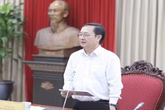 Bộ trưởng Khoa học và Công nghệ Huỳnh Thành Đạt phát biểu tại buổi làm việc.