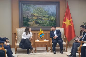 Quang cảnh buổi tiếp. (Ảnh: Chu Thanh Vân/TTXVN)