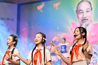 Không khí vui tươi, sôi nổi tại Đại hội Cháu ngoan Bác Hồ thành phố Hà Nội lần thứ XV, diễn ra cuối tháng 3/2025.