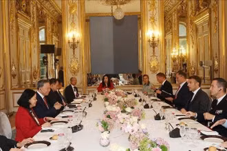 Tổng Bí thư, Chủ tịch nước Tô Lâm hội đàm với Tổng thống Pháp Emmanuel Macron. (Ảnh: Trí Dũng/TTXVN)