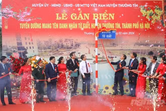 Huyện Thường Tín gắn biển tuyến đường mang tên danh nhân Từ Giấy và Dương Chính