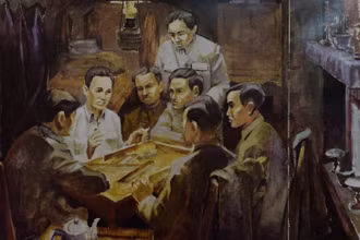 Hội nghị thành lập Đảng Cộng sản Việt Nam năm 1930. Ảnh: PHAN KẾ AN