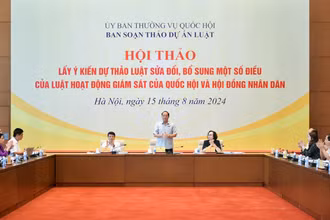 Phó Chủ tịch Quốc hội, Thượng tướng Trần Quang Phương phát biểu tại Hội thảo. Ảnh: quochoi.vn