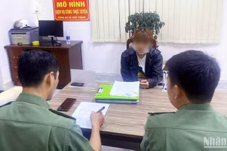 Cơ quan công an làm việc với bà N.Th. 