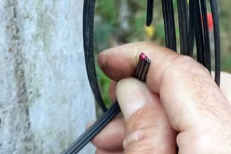 Sợi cáp trên tuyến cáp quang đường 1/5, phường B'Lao, thành phố Bảo Lộc, Lâm Đồng bị cắt. 
