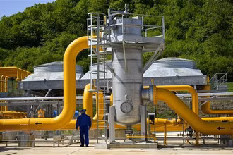 Trạm nén khí đốt Bulgartransgaz tại Ihtiman, Bulgaria. (Ảnh: AFP/TTXVN)