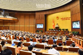 Quang cảnh phiên họp của Quốc hội chiều 24/5/2023. (Ảnh: THỦY NGUYÊN)