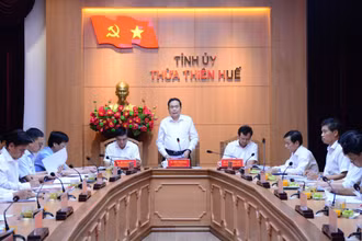 Ủy viên Bộ Chính trị, Phó Chủ tịch thường trực Quốc hội Trần Thanh Mẫn đánh giá cao tinh thần làm việc của tỉnh Thừa Thiên Huế. (Ảnh: Cổng thông tin Chính phủ)