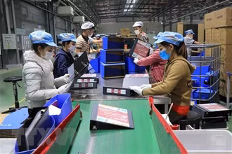Công nhân lao động làm việc tại Công ty TNHH Deli Việt Nam, Khu công nghiệp Yên Phong, tỉnh Bắc Ninh. (Ảnh: TTXVN)